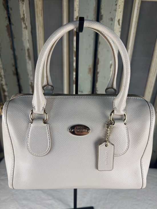 Coach Handbags - Coach Cream Bennett Mini Leather Satchel with Gold Plaque